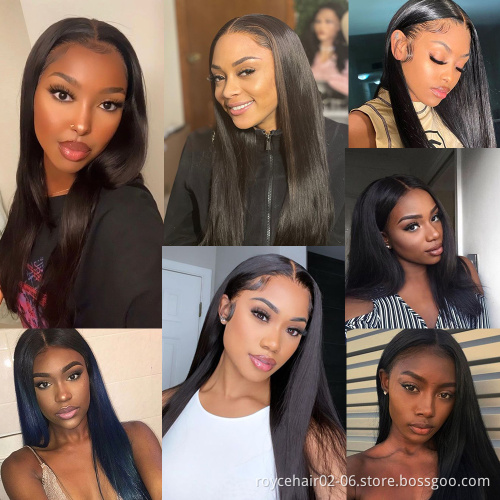 Thick Human Hair Lace Wigs Vendor 100% Indian Virgin Human Hair Glueless Transparent Swiss 360 Lace Wig For Black Women